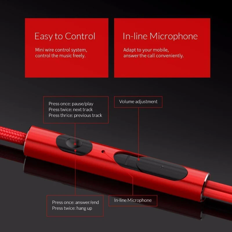ORICO Woven Kopfhörer Musik Ohrhörer Stereo Gaming Kopfhörer für Telefon Xiaomi mit Mikrofon für iPhone 5s iPhone 6 7P Computer