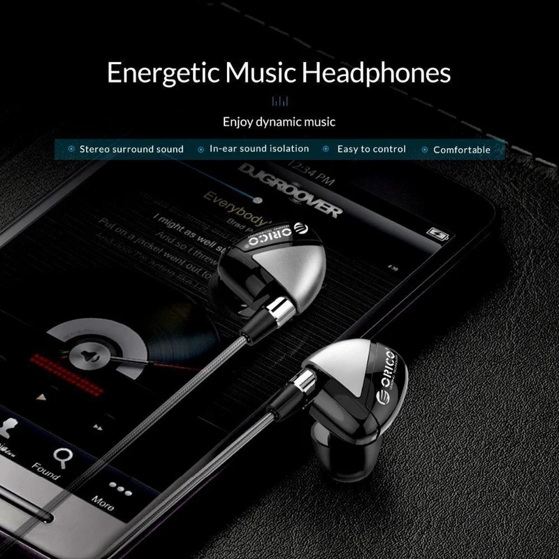 ORICO In-Ear Sport Kopfhörer Musik Stereo Gaming Kopfhörer für Telefon Xiaomi mit Mikrofon für iPhone 5s iPhone 6 Samsung MP3