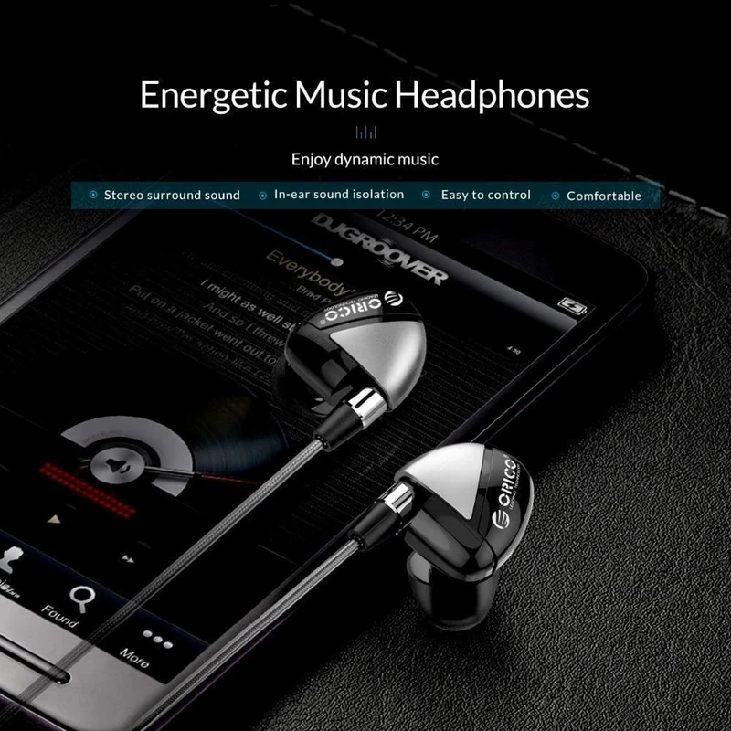 ORICO In-Ear Sport Kopfhörer Musik Stereo Gaming Kopfhörer für Telefon Xiaomi mit Mikrofon für iPhone 5s iPhone 6 Samsung MP3