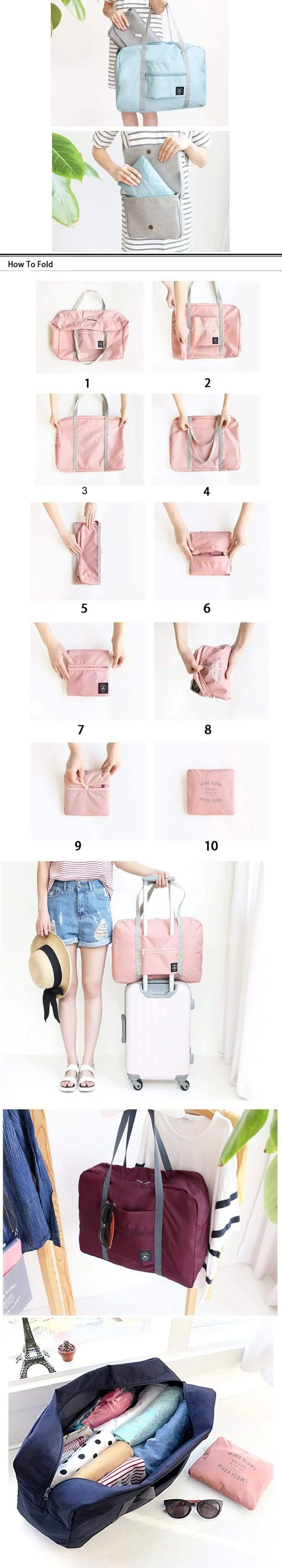 Faltbare Reisetaschen, Nylon-Gepäck, Koffer, Taschen für Männer und Frauen, Reisen, Flugzeug, Paket, Verpackungswürfel