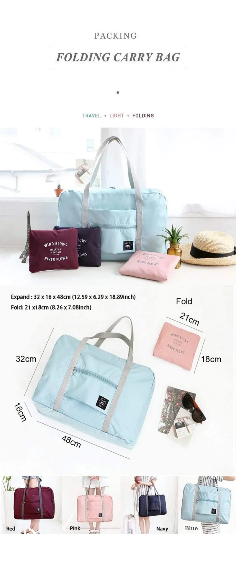 Große kapazität nylon unisex reisetaschen faltbare koffer gepäcktaschen reisepaket flugzeug verpackung handtasche
