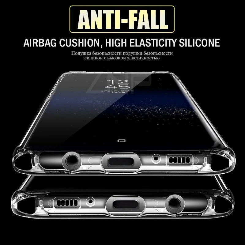 ZNP Luxury Anti-knock Silicone Case For Samsung S8 S9 Plus Transparent Back Cover Case For Samsung S7 Edge Note 8 9 Phone Case
