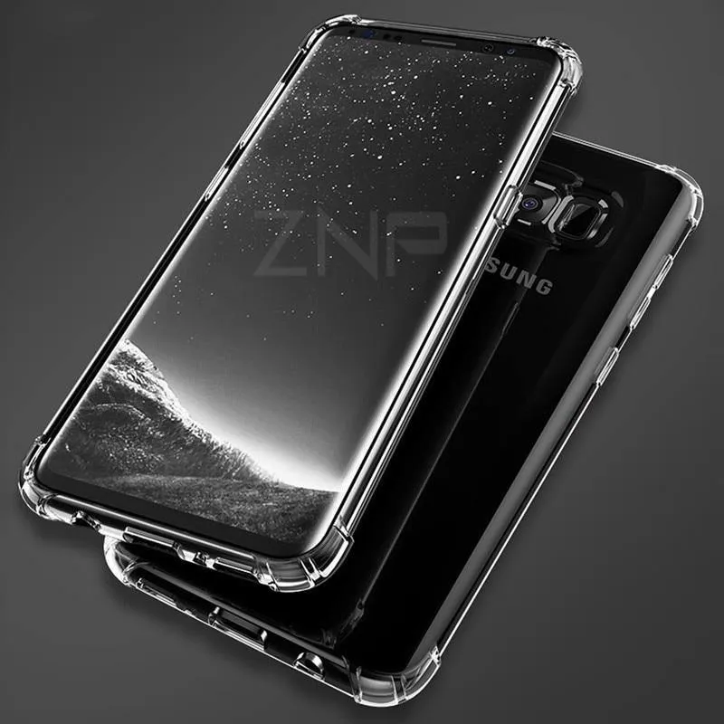 ZNP Luxury Anti-knock Silicone Case For Samsung S8 S9 Plus Transparent Back Cover Case For Samsung S7 Edge Note 8 9 Phone Case