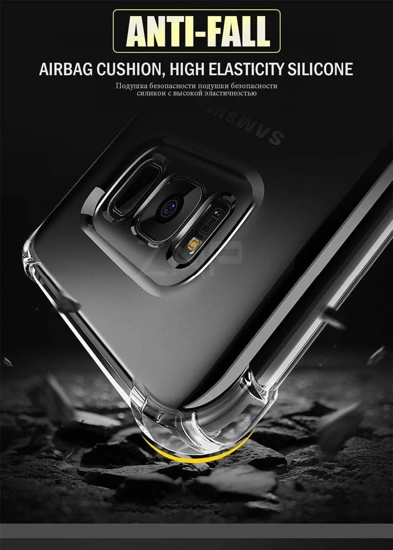 ZNP Luxury Anti-knock Silicone Case For Samsung S8 S9 Plus Transparent Back Cover Case For Samsung S7 Edge Note 8 9 Phone Case