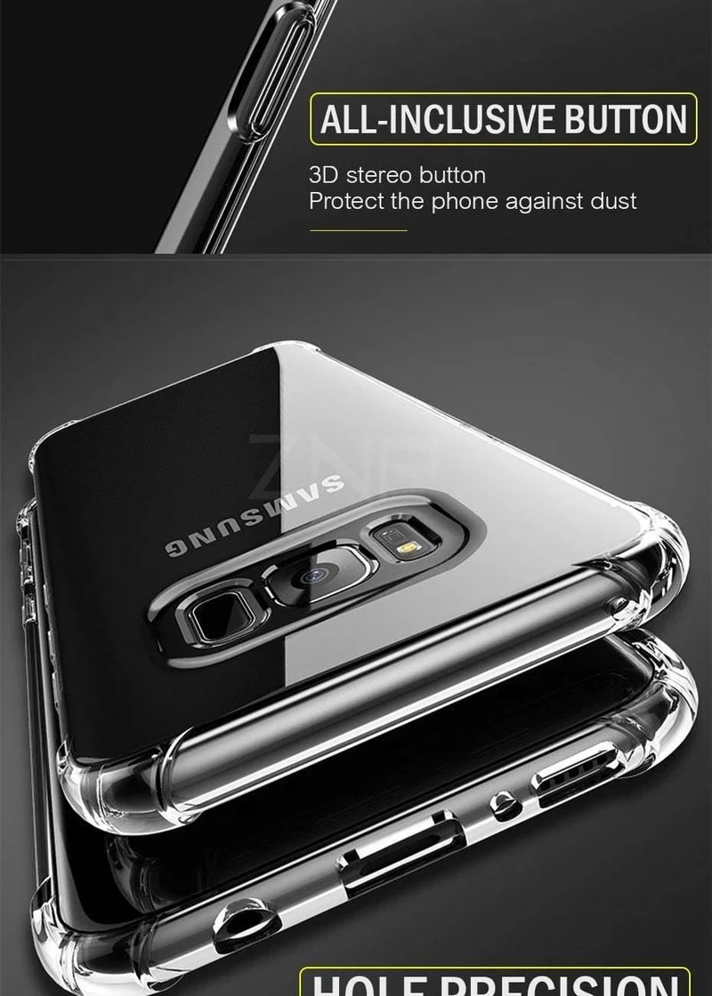 ZNP Luxury Anti-knock Silicone Case For Samsung S8 S9 Plus Transparent Back Cover Case For Samsung S7 Edge Note 8 9 Phone Case