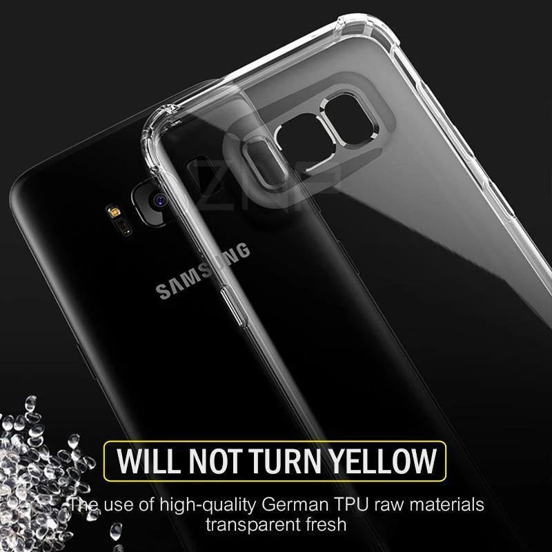 ZNP Luxury Anti-knock Silicone Case For Samsung S8 S9 Plus Transparent Back Cover Case For Samsung S7 Edge Note 8 9 Phone Case