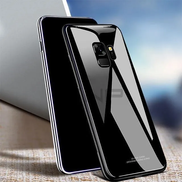 ZNP Luxury Back Glass Cover Case For Samsung Galaxy S9 S8 Plus Tempered Glass Phone Cases For Samsung Note 8 S7 Edge S8 S9 Case