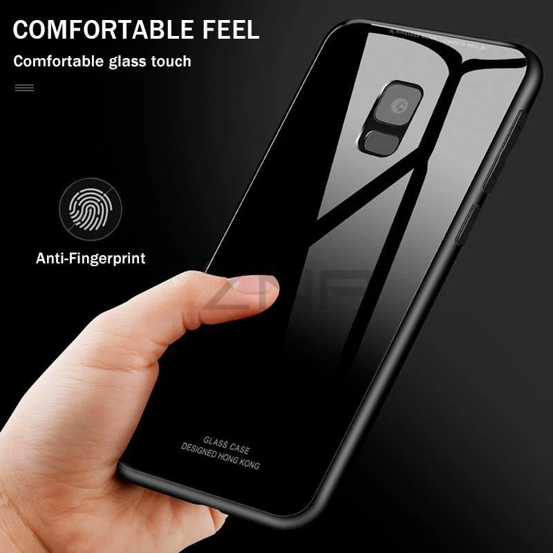 ZNP Luxury Back Glass Cover Case For Samsung Galaxy S9 S8 Plus Tempered Glass Phone Cases For Samsung Note 8 S7 Edge S8 S9 Case