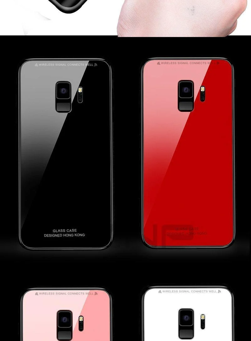 ZNP Luxury Back Glass Cover Case For Samsung Galaxy S9 S8 Plus Tempered Glass Phone Cases For Samsung Note 8 S7 Edge S8 S9 Case