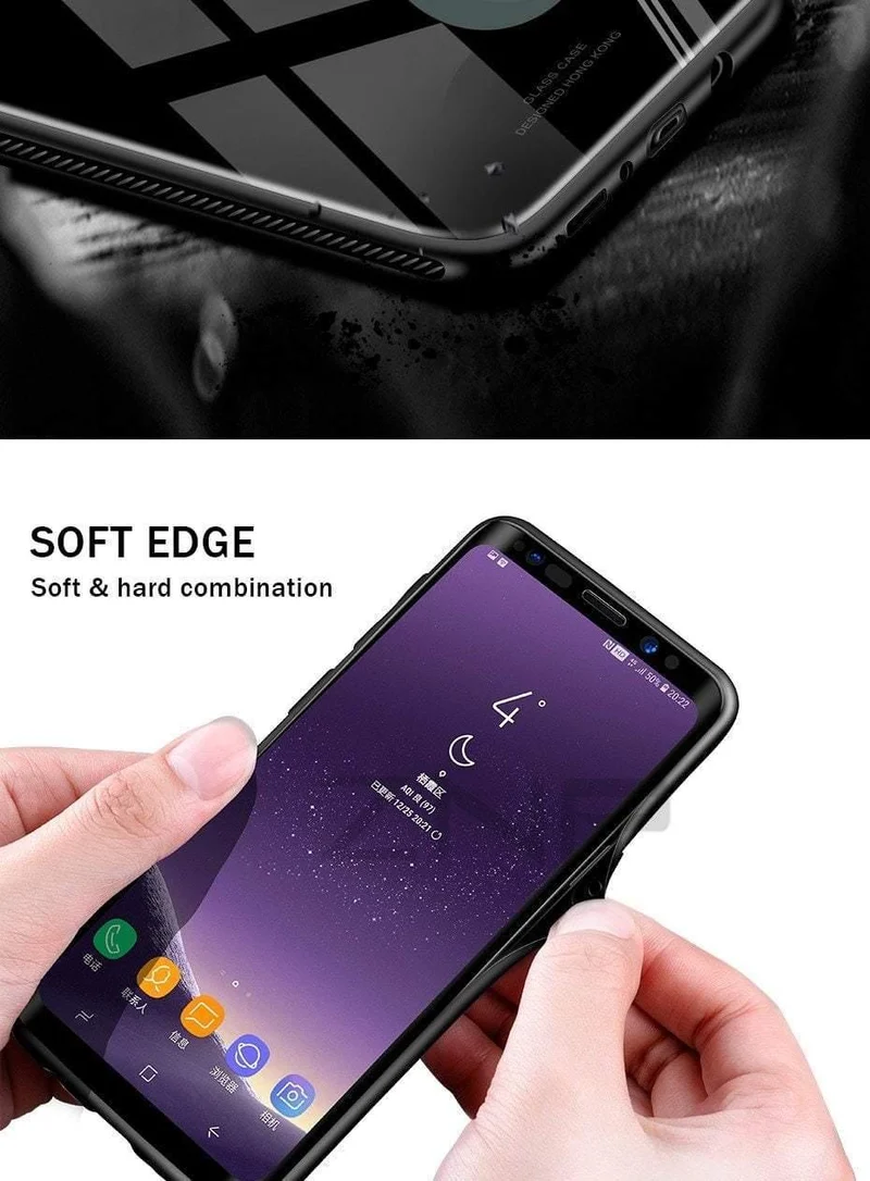 ZNP Luxury Back Glass Cover Case For Samsung Galaxy S9 S8 Plus Tempered Glass Phone Cases For Samsung Note 8 S7 Edge S8 S9 Case