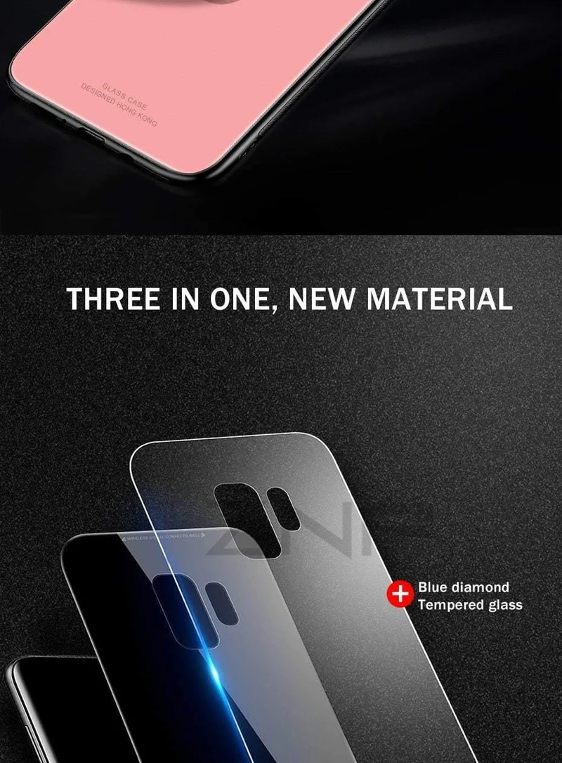 ZNP Luxury Back Glass Cover Case For Samsung Galaxy S9 S8 Plus Tempered Glass Phone Cases For Samsung Note 8 S7 Edge S8 S9 Case