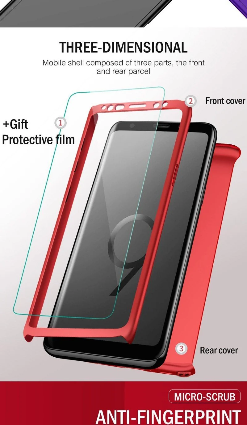 ZNP Luxury 360 Full Protection Cover Cases For Samsung Galaxy S9 S8 Plus Note 9 8 S7 Edge Phone Case For Samsung S7 S8 S9 Case