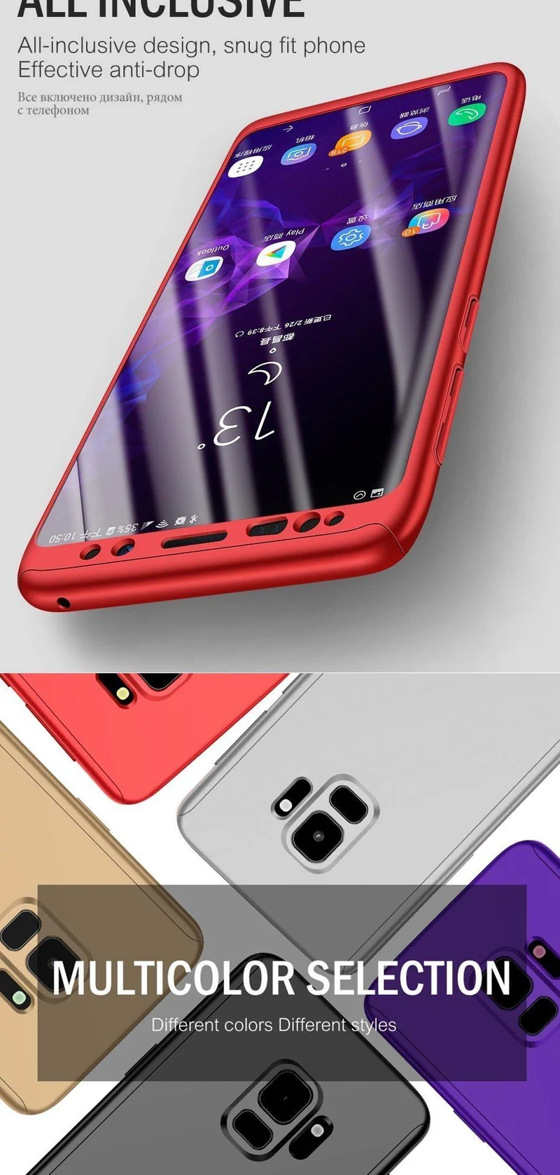ZNP Luxury 360 Full Protection Cover Cases For Samsung Galaxy S9 S8 Plus Note 9 8 S7 Edge Phone Case For Samsung S7 S8 S9 Case