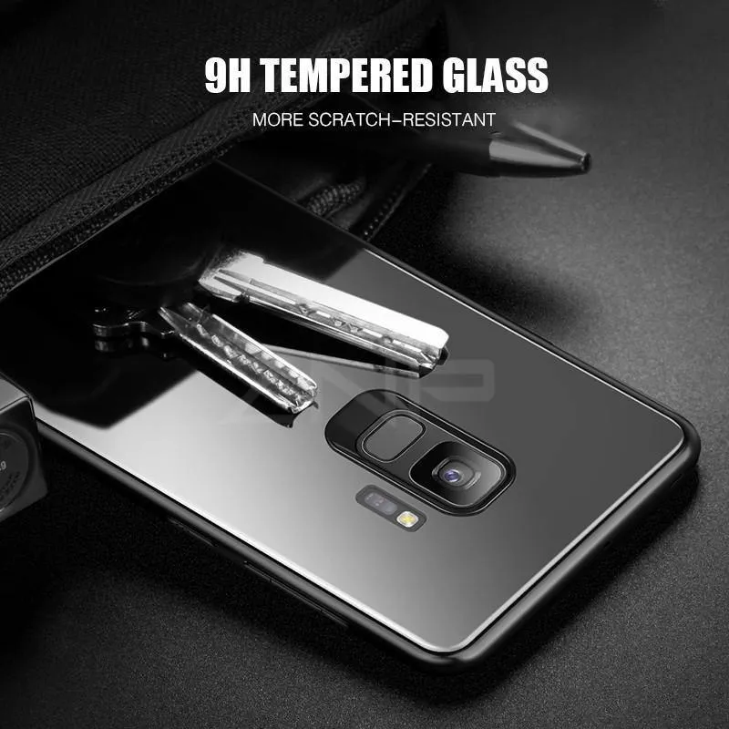 ZNP Luxury Tempered Glass Phone Case For Samsung Galaxy S9 S8 Plus Back Glass Cover Cases For Samsung S9 S8 Note 8 Case Shell
