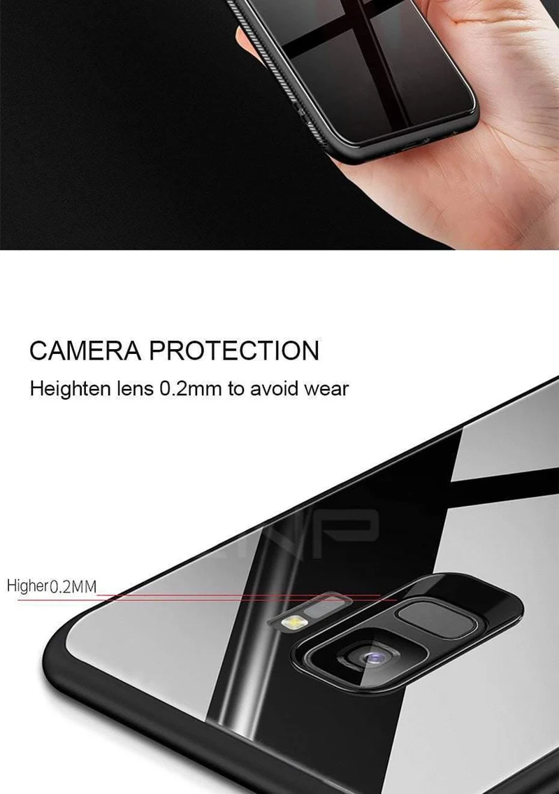 ZNP Luxury Tempered Glass Phone Case For Samsung Galaxy S9 S8 Plus Back Glass Cover Cases For Samsung S9 S8 Note 8 Case Shell