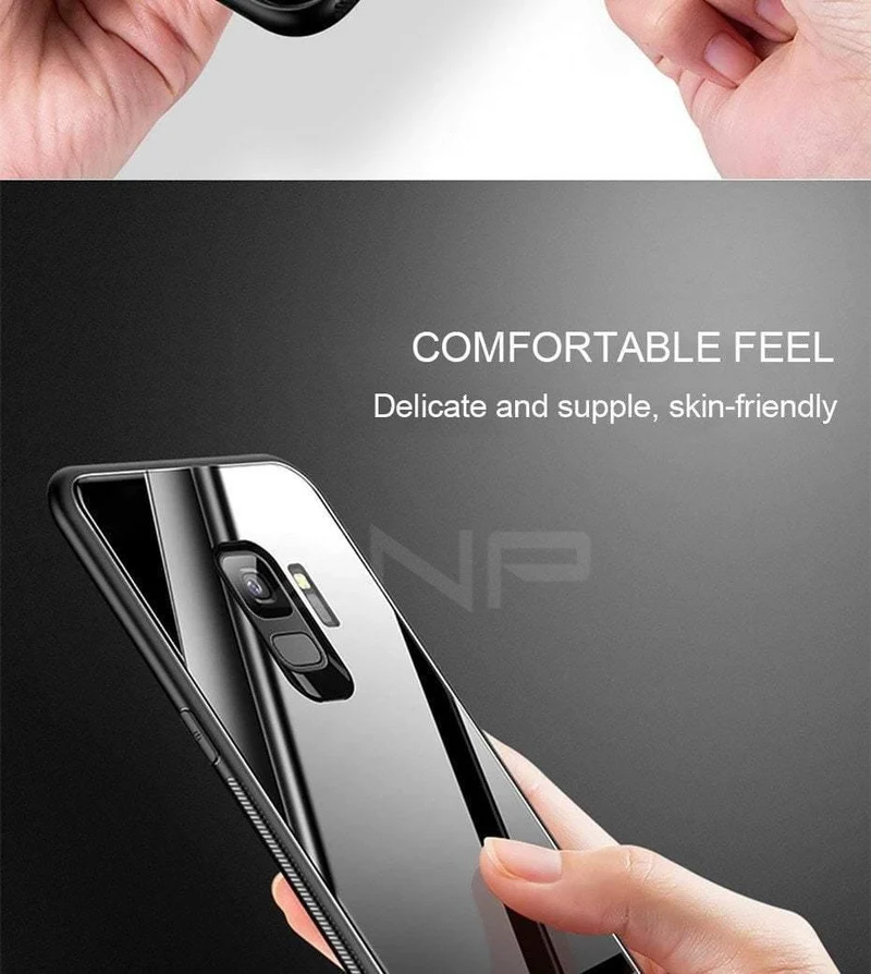 ZNP Luxury Tempered Glass Phone Case For Samsung Galaxy S9 S8 Plus Back Glass Cover Cases For Samsung S9 S8 Note 8 Case Shell