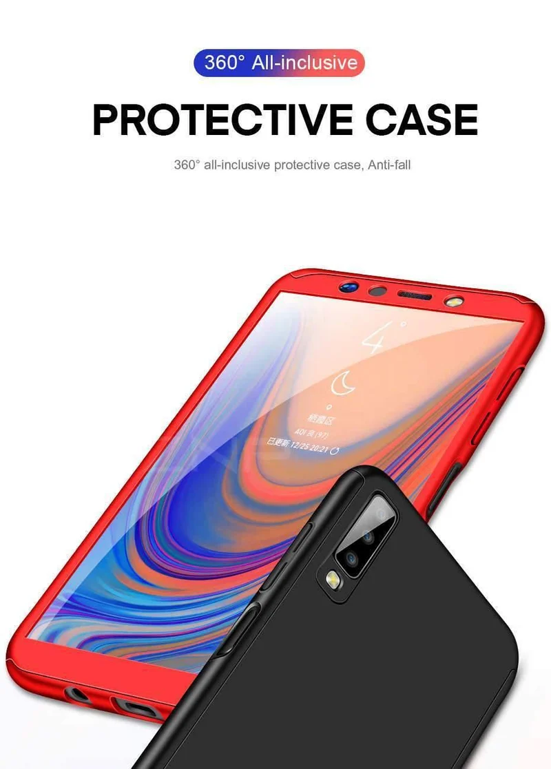 ZNP 360 Full Cover Case For Samsung Galaxy A3 A5 A7 J5 J7 Protective Phone Case For Samsung A6 A8 Plus 2018 Cases With Glass