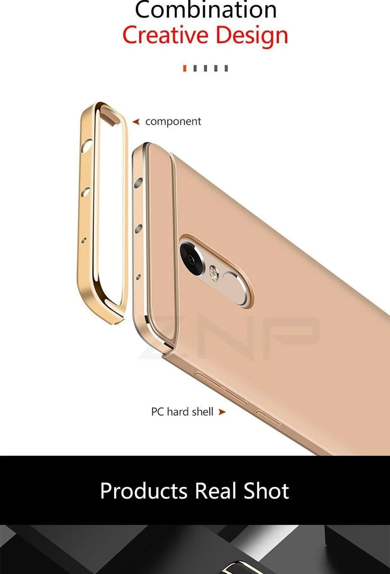 ZNP Luxury Hard PC Plating Case For Xiaomi Redmi Note 4 4X Full Cover Cases For Xiaomi Redmi 4X Redmi Note 4 4X Phone Case Shell