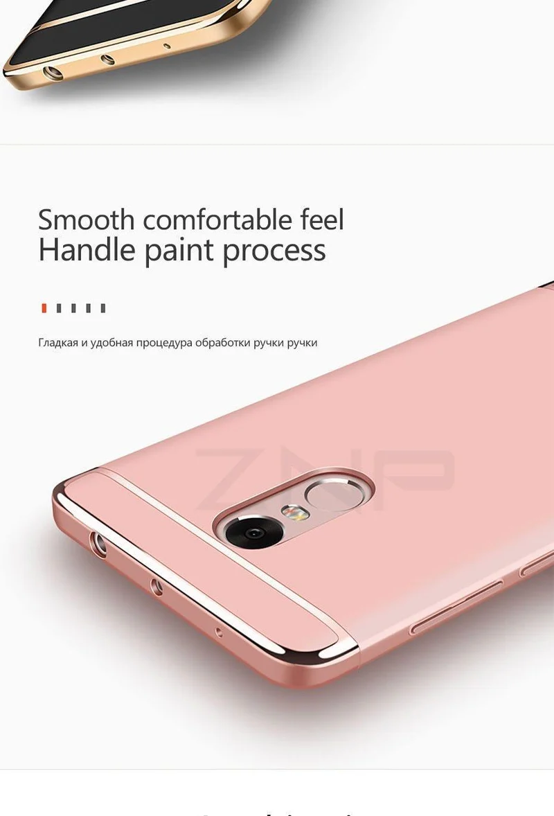 ZNP Luxury Hard PC Plating Case For Xiaomi Redmi Note 4 4X Full Cover Cases For Xiaomi Redmi 4X Redmi Note 4 4X Phone Case Shell