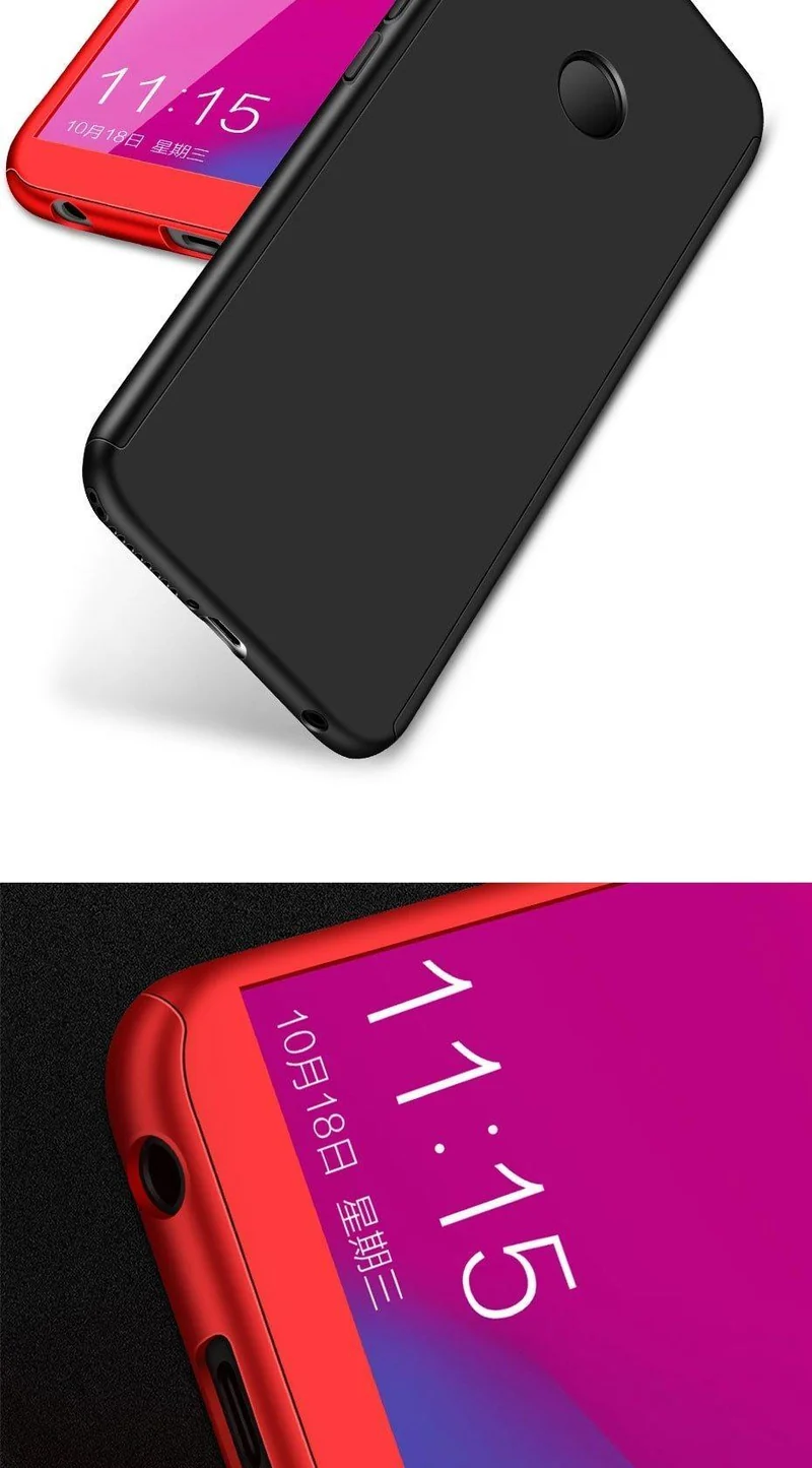ZNP 360 Protection Case For Huawei Y5 Y6 Y7 2017 2018 Full Cover Phone Case For Huawei Y7 Y6 Prime Huawei Y7 Y6 Cases With Glass