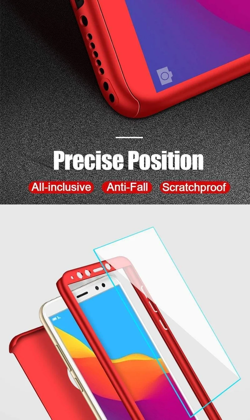 ZNP 360 Protection Case For Huawei Y5 Y6 Y7 2017 2018 Full Cover Phone Case For Huawei Y7 Y6 Prime Huawei Y7 Y6 Cases With Glass