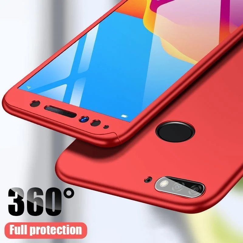 ZNP 360 Protection Case For Huawei Y5 Y6 Y7 2017 2018 Full Cover Phone Case For Huawei Y7 Y6 Prime Huawei Y7 Y6 Cases With Glass