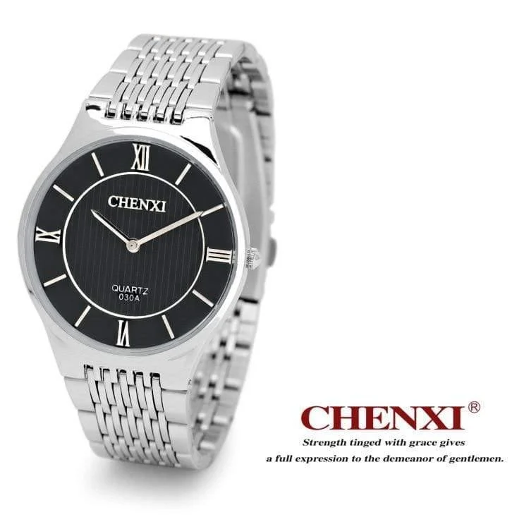 Modische romantische silberne Paaruhr aus Edelstahl für Herren und Damen, Quarz-Armbanduhr, analoge, schlanke Uhr, für Liebhaber