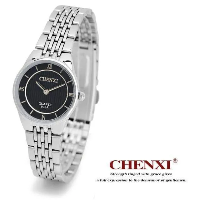 Modische romantische silberne Paaruhr aus Edelstahl für Herren und Damen, Quarz-Armbanduhr, analoge, schlanke Uhr, für Liebhaber