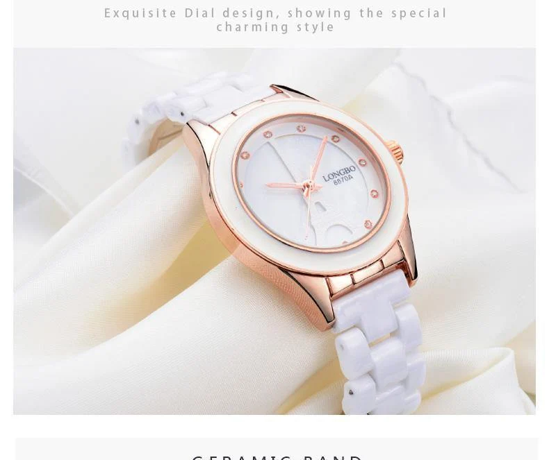 Marke Männer Frauen Luxus Paar Liebhaber Armbanduhren Mode Genf Uhr Keramik Weiß Gold Strap Uhr Reloj Mujer
