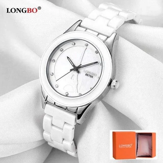 Marke Männer Frauen Luxus Paar Liebhaber Armbanduhren Mode Genf Uhr Keramik Weiß Gold Strap Uhr Reloj Mujer