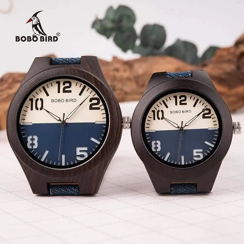 Entwerfen Sie hölzerne Mann-Frauen-Uhr-Liebhaber-Quarz-Armbanduhren Große Geschenke im hölzernen Kasten-Tropfen-Verschiffen W-R29