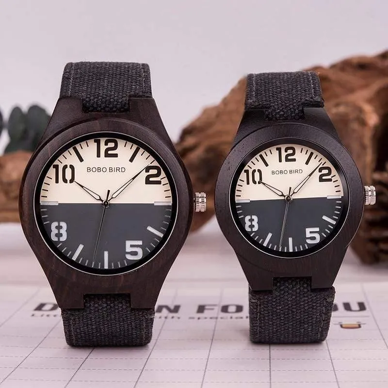 Entwerfen Sie hölzerne Mann-Frauen-Uhr-Liebhaber-Quarz-Armbanduhren Große Geschenke im hölzernen Kasten-Tropfen-Verschiffen W-R29