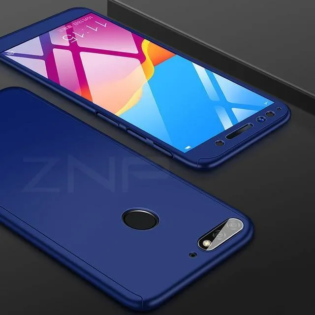 ZNP 360 Volle Abdeckung Telefon Fall Für Huawei Y6 Y5 y7 2018 Fall Für Huawei Y7 Y6 Prime Schutzhülle Y5 y7 2017 Shell Mit Glas