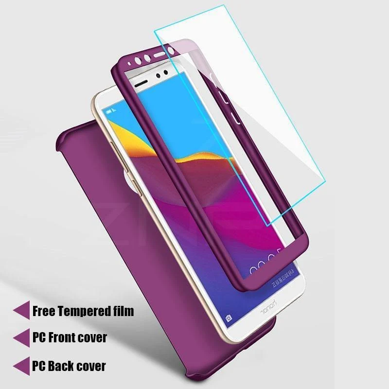 ZNP 360 Volle Abdeckung Telefon Fall Für Huawei Y6 Y5 y7 2018 Fall Für Huawei Y7 Y6 Prime Schutzhülle Y5 y7 2017 Shell Mit Glas