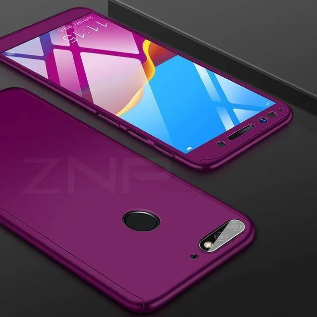 ZNP 360 Volle Abdeckung Telefon Fall Für Huawei Y6 Y5 y7 2018 Fall Für Huawei Y7 Y6 Prime Schutzhülle Y5 y7 2017 Shell Mit Glas