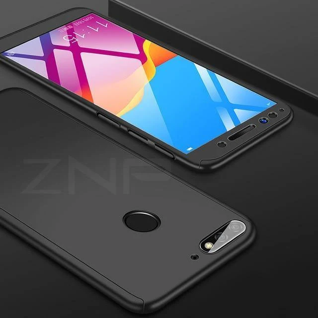 ZNP 360 Volle Abdeckung Telefon Fall Für Huawei Y6 Y5 y7 2018 Fall Für Huawei Y7 Y6 Prime Schutzhülle Y5 y7 2017 Shell Mit Glas