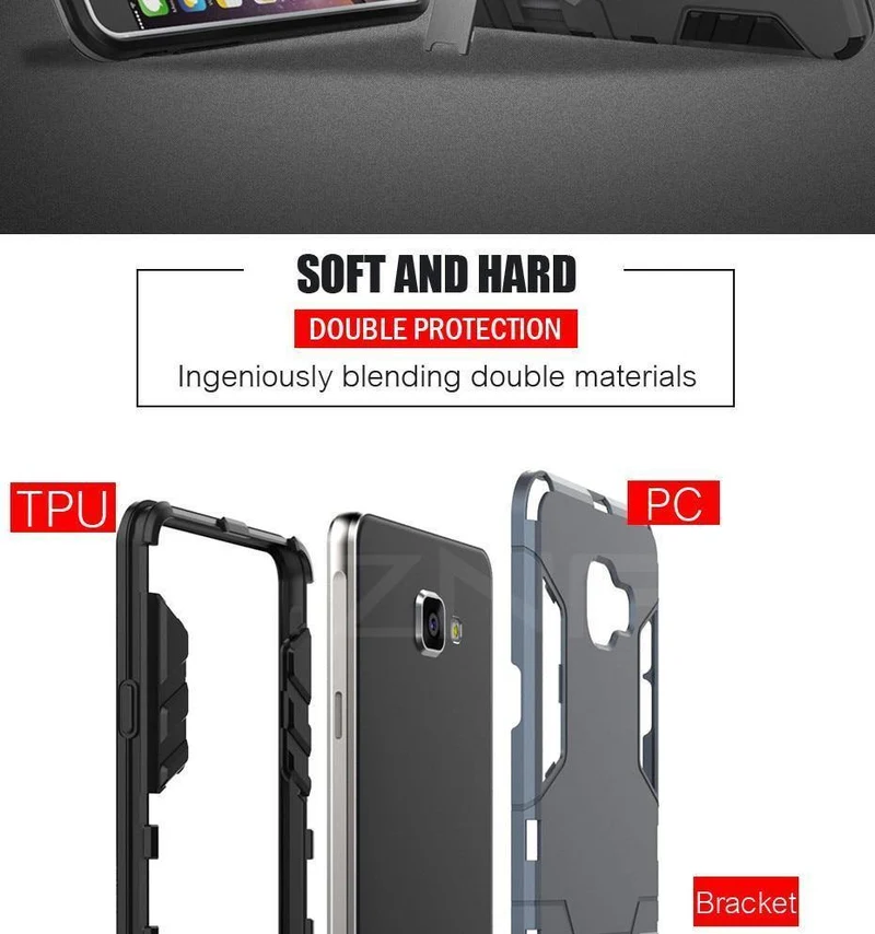 ZNP Stoßfester Halter Schutzhülle für Samsung Galaxy A3 A5 A7 J5 J7 2016 2017 Abdeckung für Samsung A8 Plus 2018 Fall Capa