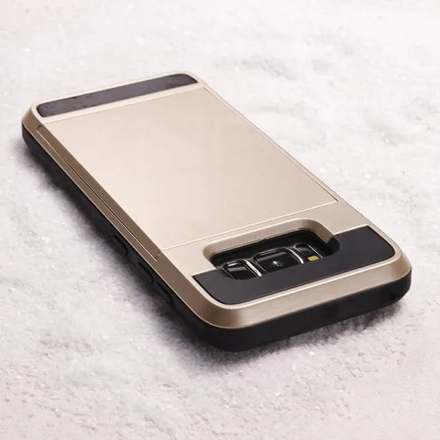 ZNP Armor Slide Kartenhalter-Telefonhülle für Samsung Galaxy S9 S8 Plus S7 S6 Edge Vollständige Abdeckung für Samsung Note 9 8 A3 A5 A7 Hüllen