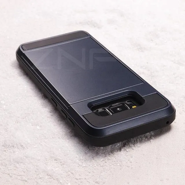 ZNP Armor Slide Kartenhalter-Telefonhülle für Samsung Galaxy S9 S8 Plus S7 S6 Edge Vollständige Abdeckung für Samsung Note 9 8 A3 A5 A7 Hüllen