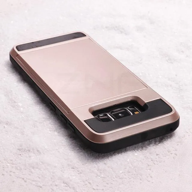 ZNP Armor Slide Kartenhalter-Telefonhülle für Samsung Galaxy S9 S8 Plus S7 S6 Edge Vollständige Abdeckung für Samsung Note 9 8 A3 A5 A7 Hüllen