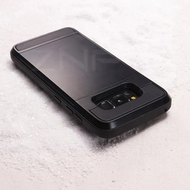 ZNP Armor Slide Kartenhalter-Telefonhülle für Samsung Galaxy S9 S8 Plus S7 S6 Edge Vollständige Abdeckung für Samsung Note 9 8 A3 A5 A7 Hüllen