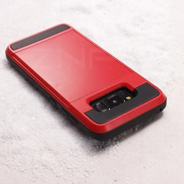 ZNP Armor Slide Kartenhalter-Telefonhülle für Samsung Galaxy S9 S8 Plus S7 S6 Edge Vollständige Abdeckung für Samsung Note 9 8 A3 A5 A7 Hüllen