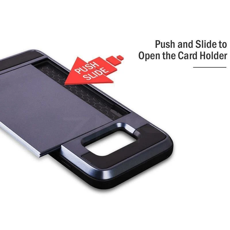 ZNP Armor Slide Kartenhalter-Telefonhülle für Samsung Galaxy S9 S8 Plus S7 S6 Edge Vollständige Abdeckung für Samsung Note 9 8 A3 A5 A7 Hüllen