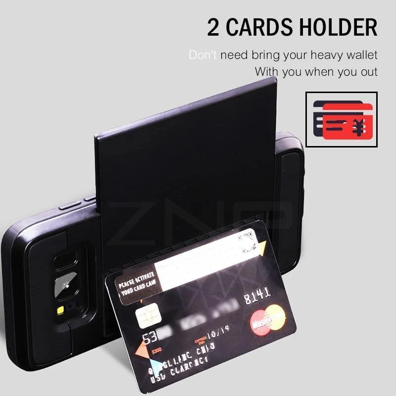 ZNP Armor Slide Kartenhalter-Telefonhülle für Samsung Galaxy S9 S8 Plus S7 S6 Edge Vollständige Abdeckung für Samsung Note 9 8 A3 A5 A7 Hüllen