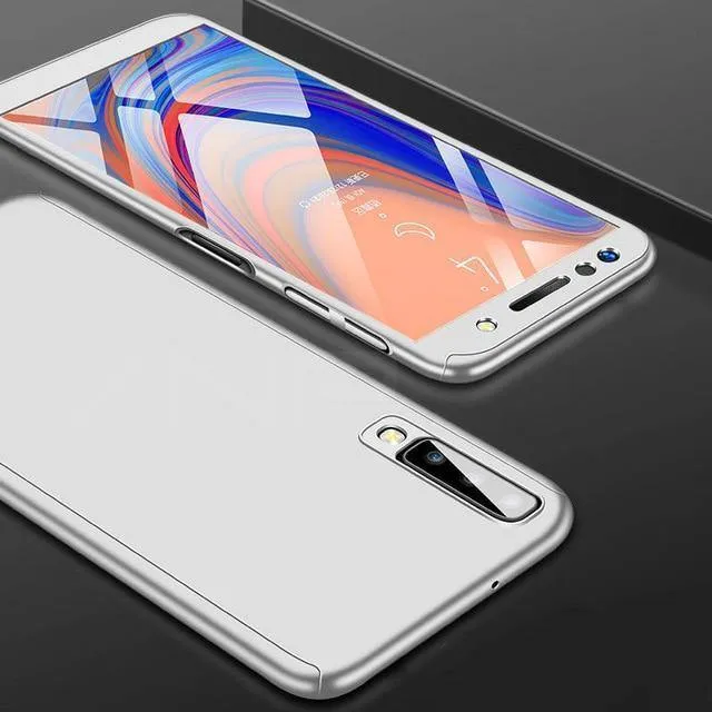 ZNP 360 Stoßfeste Handyhülle für Samsung Galaxy A3 A5 2017 A7 2018 A8 Plus Vollständige Abdeckung für Samsung J4 J6 Plus Hülle + Glas