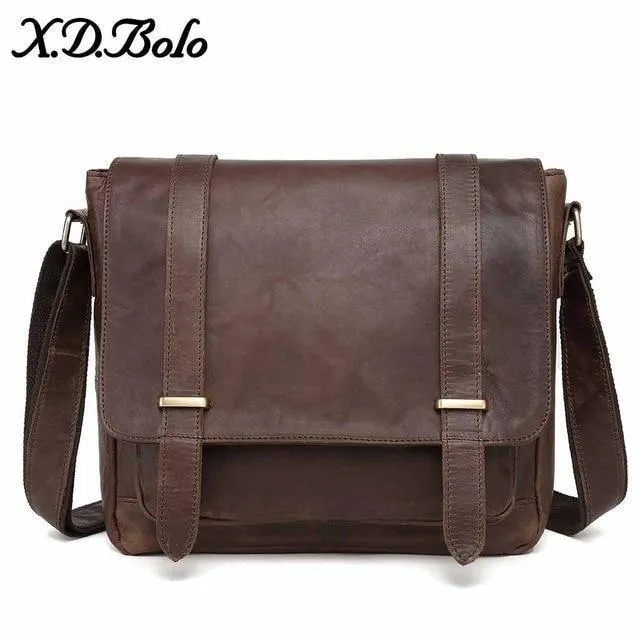 Umhängetasche Männer Echtes Leder männer Schulter Taschen Rindsleder Lässige Umhängetaschen Crazy Horse Männer Tasche für Männliche