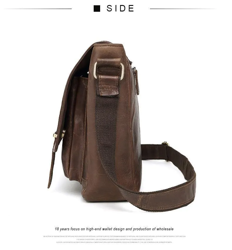 Umhängetasche Männer Echtes Leder männer Schulter Taschen Rindsleder Lässige Umhängetaschen Crazy Horse Männer Tasche für Männliche