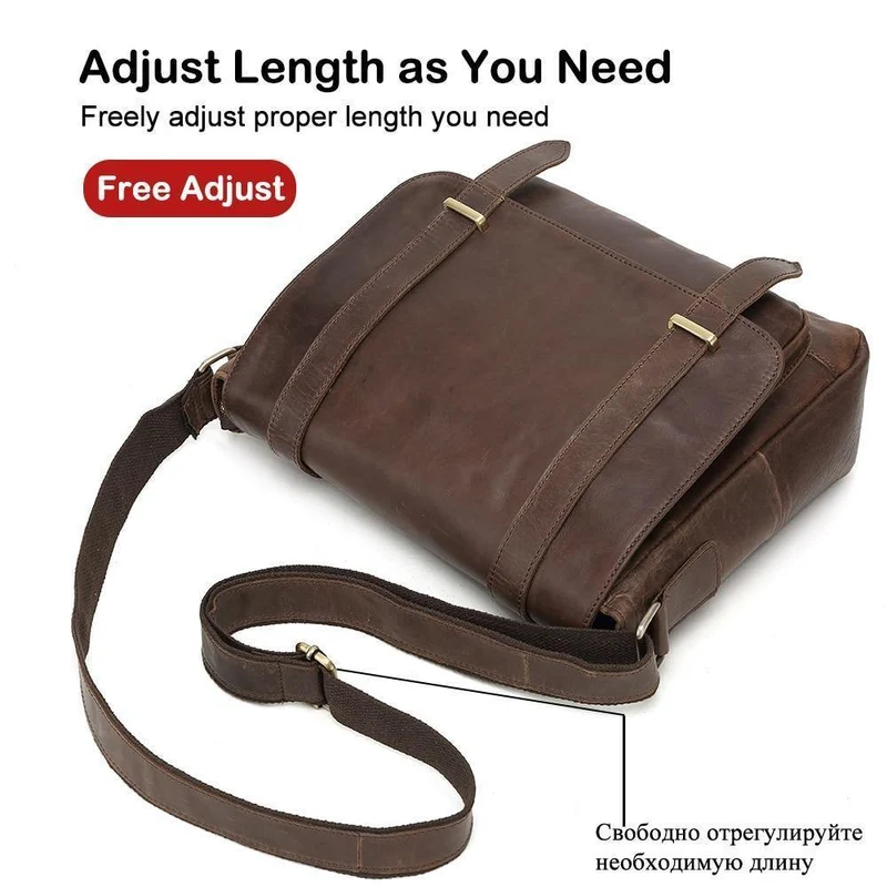 Umhängetasche Männer Echtes Leder männer Schulter Taschen Rindsleder Lässige Umhängetaschen Crazy Horse Männer Tasche für Männliche