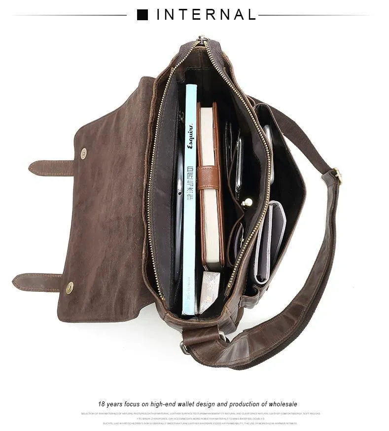 Umhängetasche Männer Echtes Leder männer Schulter Taschen Rindsleder Lässige Umhängetaschen Crazy Horse Männer Tasche für Männliche