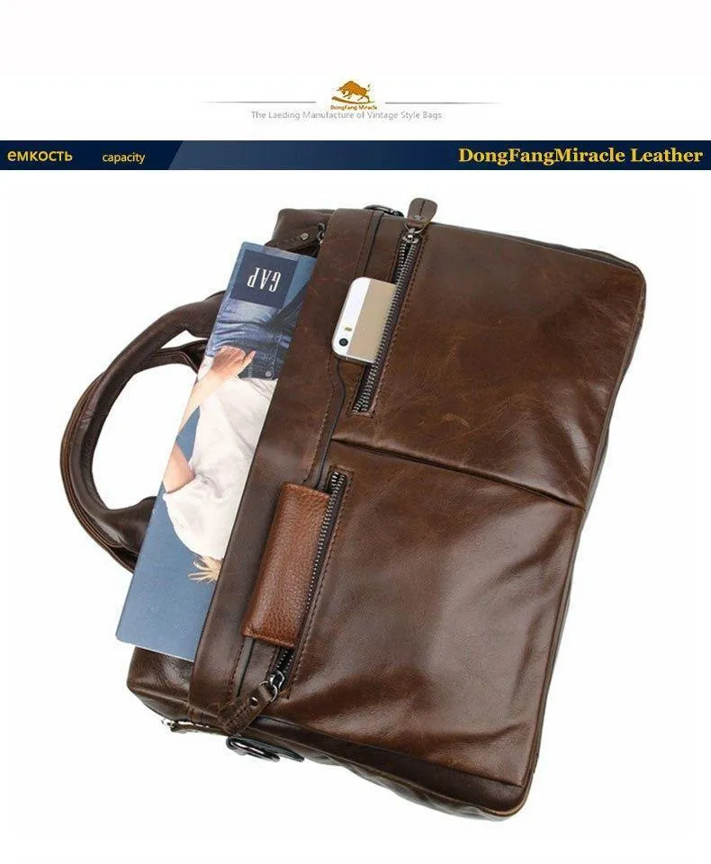 Herren Reisetasche 100% Echtleder Herrentasche Vintage Herren Messenger Bag Herren Aktentasche Laptop Business Aktentasche